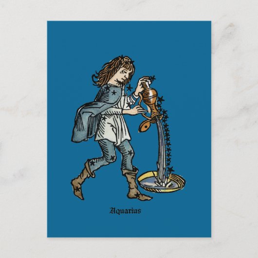 〔占星術の〕十二宮図: Aquarius, 1482 ポストカード (正面)