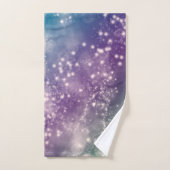 〔占星術の〕十二宮図: Aquarius Blue & Purple宇宙デザイン バスタオルセット (ハンドタオル)