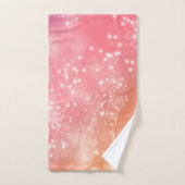 〔占星術の〕十二宮図: Aquarius Pink & Peach宇宙デザイン バスタオルセット (ハンドタオル)