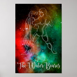 〔占星術の〕十二宮図: Aquarius 'The Water Bearer'ポスター ポスター