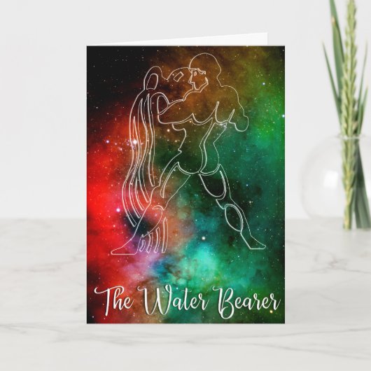 〔占星術の〕十二宮図: Aquarius 'The Water Bearer' カード (正面)