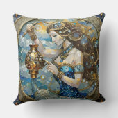 〔占星術の〕十二宮図- Aquarius The Water Bearer クッション (裏面)