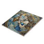 〔占星術の〕十二宮図- Aquarius The Water Bearer タイル (側面)