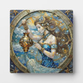 〔占星術の〕十二宮図- Aquarius The Water Bearer フォトプラーク (正面)