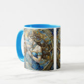 〔占星術の〕十二宮図- Aquarius The Water Bearer マグカップ (正面左)