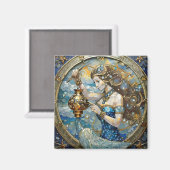 〔占星術の〕十二宮図- Aquarius The Water Bearer マグネット (正面/裏面)