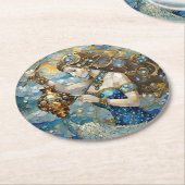 〔占星術の〕十二宮図- Aquarius The Water Bearer ラウンドペーパーコースター (アングル)