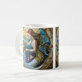 〔占星術の〕十二宮図- Aquarius The Water Bearer Mermaid コーヒーマグカップ (正面左)