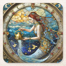 〔占星術の〕十二宮図- Aquarius The Water Bearer Mermaid