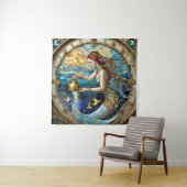 〔占星術の〕十二宮図- Aquarius The Water Bearer Mermaid タペストリー (インサイチュ)