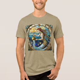 〔占星術の〕十二宮図- Aquarius The Water Bearer Mermaid トライブレンドＴシャツ