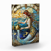 〔占星術の〕十二宮図- Aquarius The Water Bearer Mermaid フォトブロック (左)