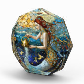 〔占星術の〕十二宮図- Aquarius The Water Bearer Mermaid フォトブロック (右)