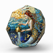 〔占星術の〕十二宮図- Aquarius The Water Bearer Mermaid フォトブロック (左)