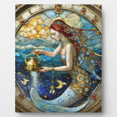 〔占星術の〕十二宮図- Aquarius The Water Bearer Mermaid フォトプラーク (正面)