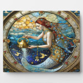 〔占星術の〕十二宮図- Aquarius The Water Bearer Mermaid フォトプラーク (正面)