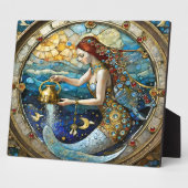 〔占星術の〕十二宮図- Aquarius The Water Bearer Mermaid フォトプラーク (側面)