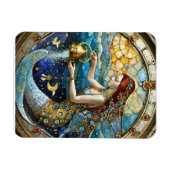 〔占星術の〕十二宮図- Aquarius The Water Bearer Mermaid マグネット (横)