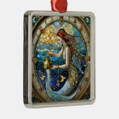 〔占星術の〕十二宮図- Aquarius The Water Bearer Mermaid メタルオーナメント (右)