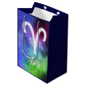 〔占星術の〕十二宮図: Ariesの日付 ミディアムペーパーバッグ (正面アングル)