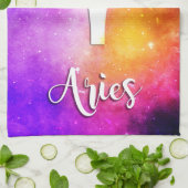 〔占星術の〕十二宮図: Aries宇宙キャンディ キッチンタオル (折り畳み)