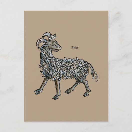 〔占星術の〕十二宮図: Aries, 1482 ポストカード (正面)