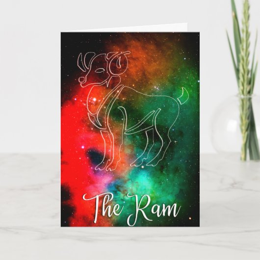 〔占星術の〕十二宮図: Aries 'The Ram'誕生日カード カード (正面)