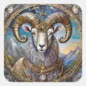 〔占星術の〕十二宮図- Aries The Ram スクエアシール (正面)