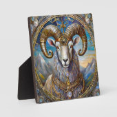 〔占星術の〕十二宮図- Aries The Ram フォトプラーク (正面)