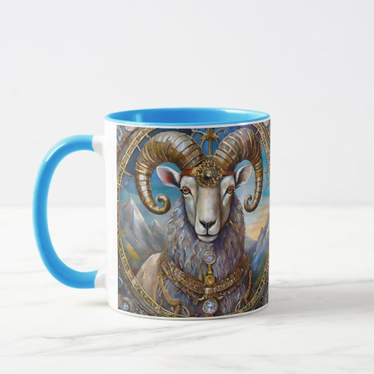 〔占星術の〕十二宮図- Aries The Ram マグカップ (左)