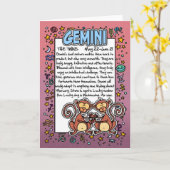 〔占星術の〕十二宮図- Geminiおもしろいファクト カード (黄色い花)