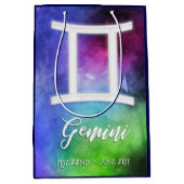 〔占星術の〕十二宮図: Geminiの日付 ミディアムペーパーバッグ (正面)