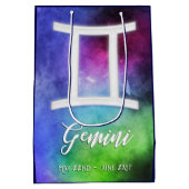 〔占星術の〕十二宮図: Geminiの日付 ミディアムペーパーバッグ (裏面)