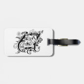 〔占星術の〕十二宮図- Gemini – 白黒 ラゲッジタグ (裏面横)