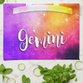 〔占星術の〕十二宮図: Gemini Candy宇宙 キッチンタオル (折り畳み)