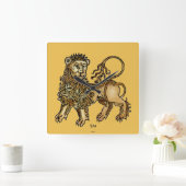 〔占星術の〕十二宮図: Leo, 1482 スクエア壁時計 (ホーム)