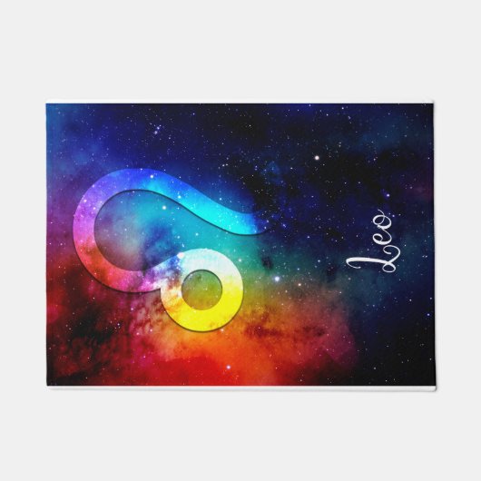 〔占星術の〕十二宮図: Leo Rainbow宇宙 ドアマット (正面)