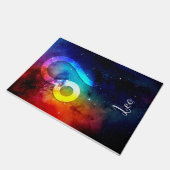〔占星術の〕十二宮図: Leo Rainbow宇宙 ドアマット (アングル)