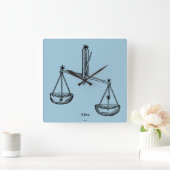 〔占星術の〕十二宮図: Libra, 1482 スクエア壁時計 (ホーム)