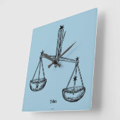 〔占星術の〕十二宮図: Libra, 1482 スクエア壁時計 (傾斜)