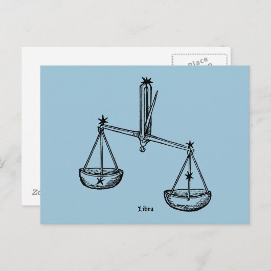 〔占星術の〕十二宮図: Libra, 1482 ポストカード (正面/裏面)