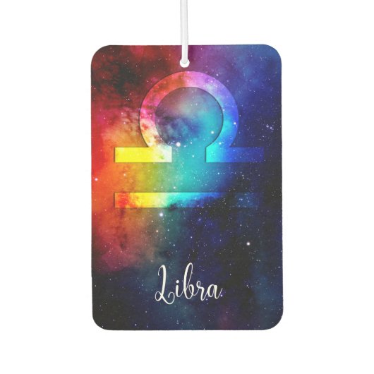 〔占星術の〕十二宮図: Libra Rainbow宇宙 カーエアーフレッシュナー (正面)