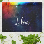 〔占星術の〕十二宮図: Libra Rainbow宇宙 キッチンタオル (折り畳み)
