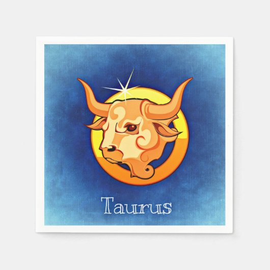 〔占星術の〕十二宮図_Sign_Taurus スタンダードカクテルナプキン (正面)