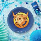 〔占星術の〕十二宮図_Sign_Taurus ペーパープレート (パーティー)