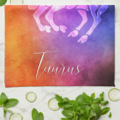 〔占星術の〕十二宮図: Taurus カラフル Candy Colors キッチンタオル (折り畳み)