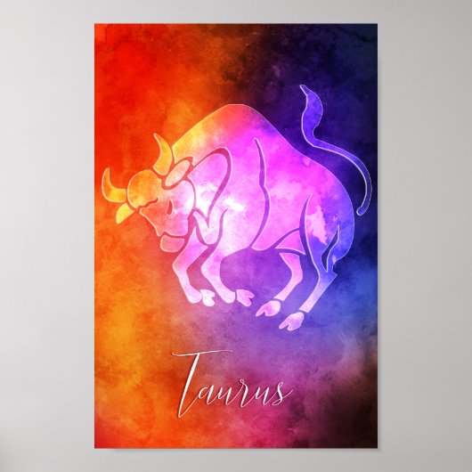 〔占星術の〕十二宮図: Taurus カラフル Candy Colors ポスター (正面)