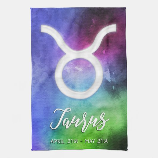 〔占星術の〕十二宮図: Taurus Dates キッチンタオル (縦)