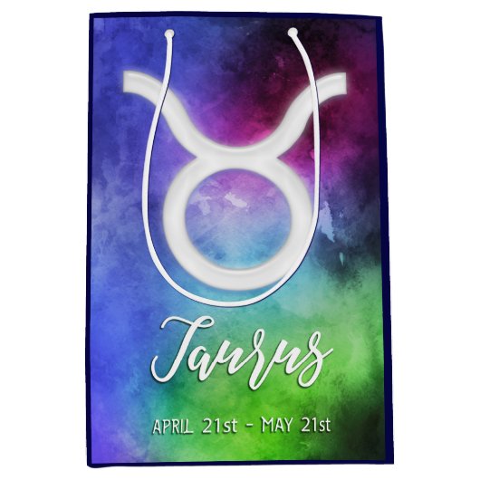 〔占星術の〕十二宮図: Taurus Dates ミディアムペーパーバッグ (正面)