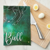 〔占星術の〕十二宮図: Taurus 'The Bull' キッチンタオル (四つ折り)